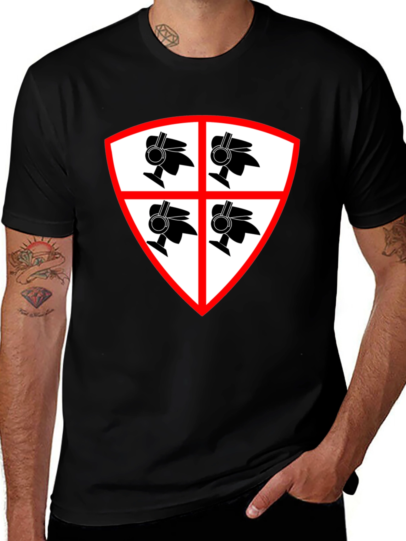 Sardinia Flag T-Shirt - Black Cotton Tee