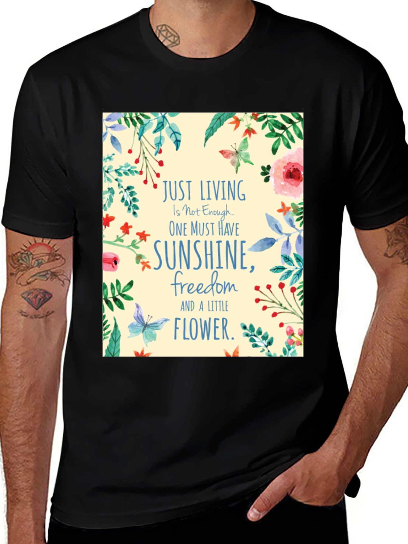 Floral Sunshine T-Shirt, Inspirational Quote