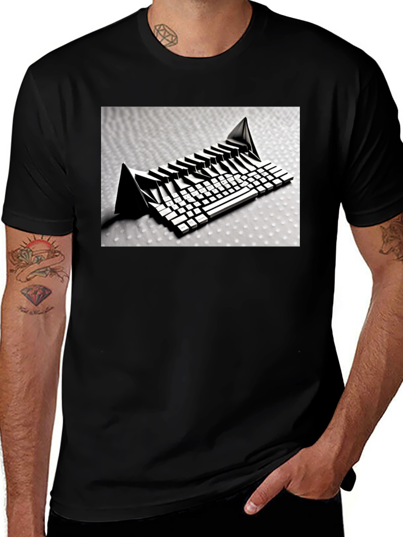 Variant 16 of Abstract Keyboard Graphic T-Shirt