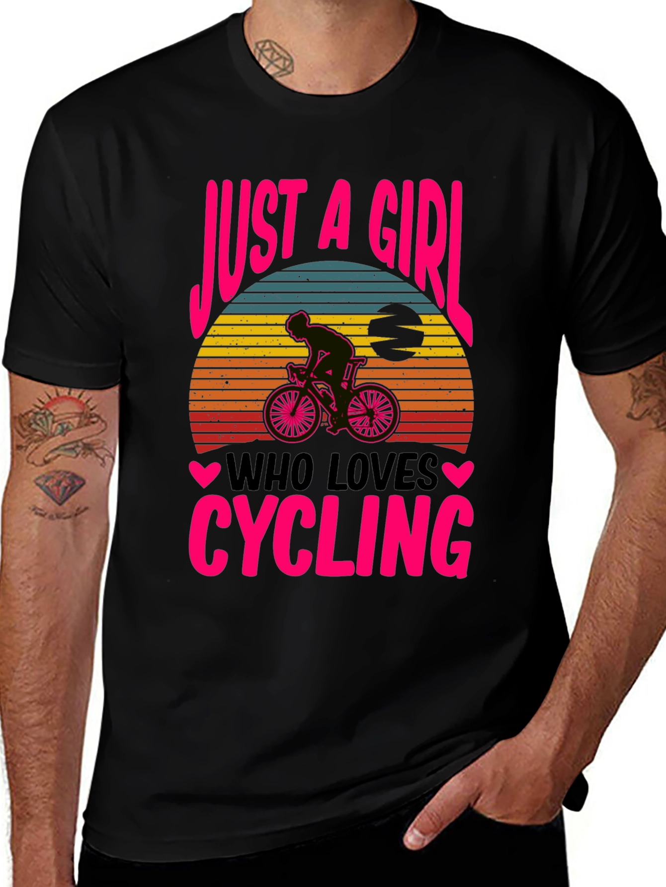 Variant 11 of Just A Girl Who Loves Cycling Graphic T-Shirt