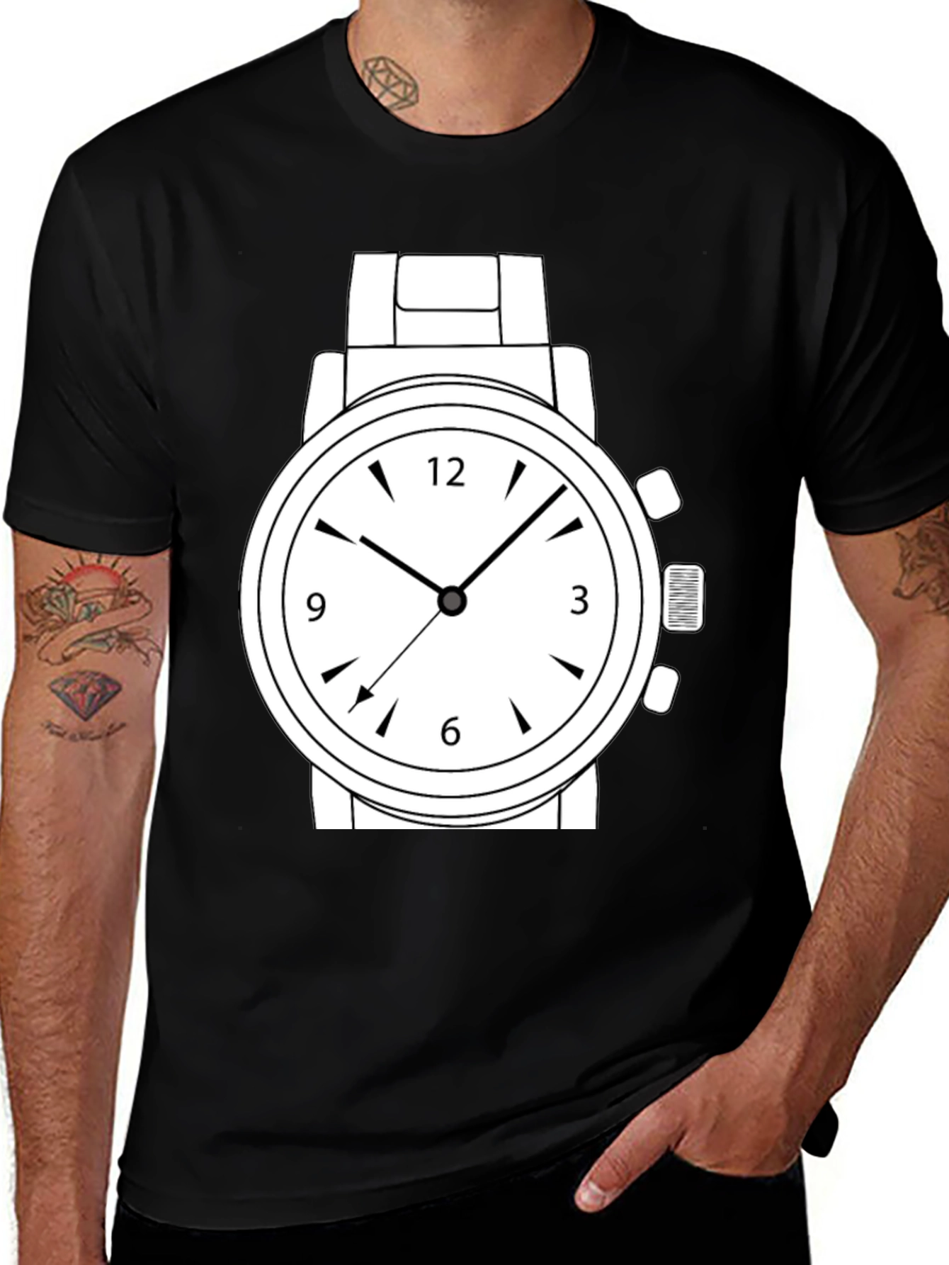 Variant 7 of Men's Graphic T-Shirt - Watch Design
