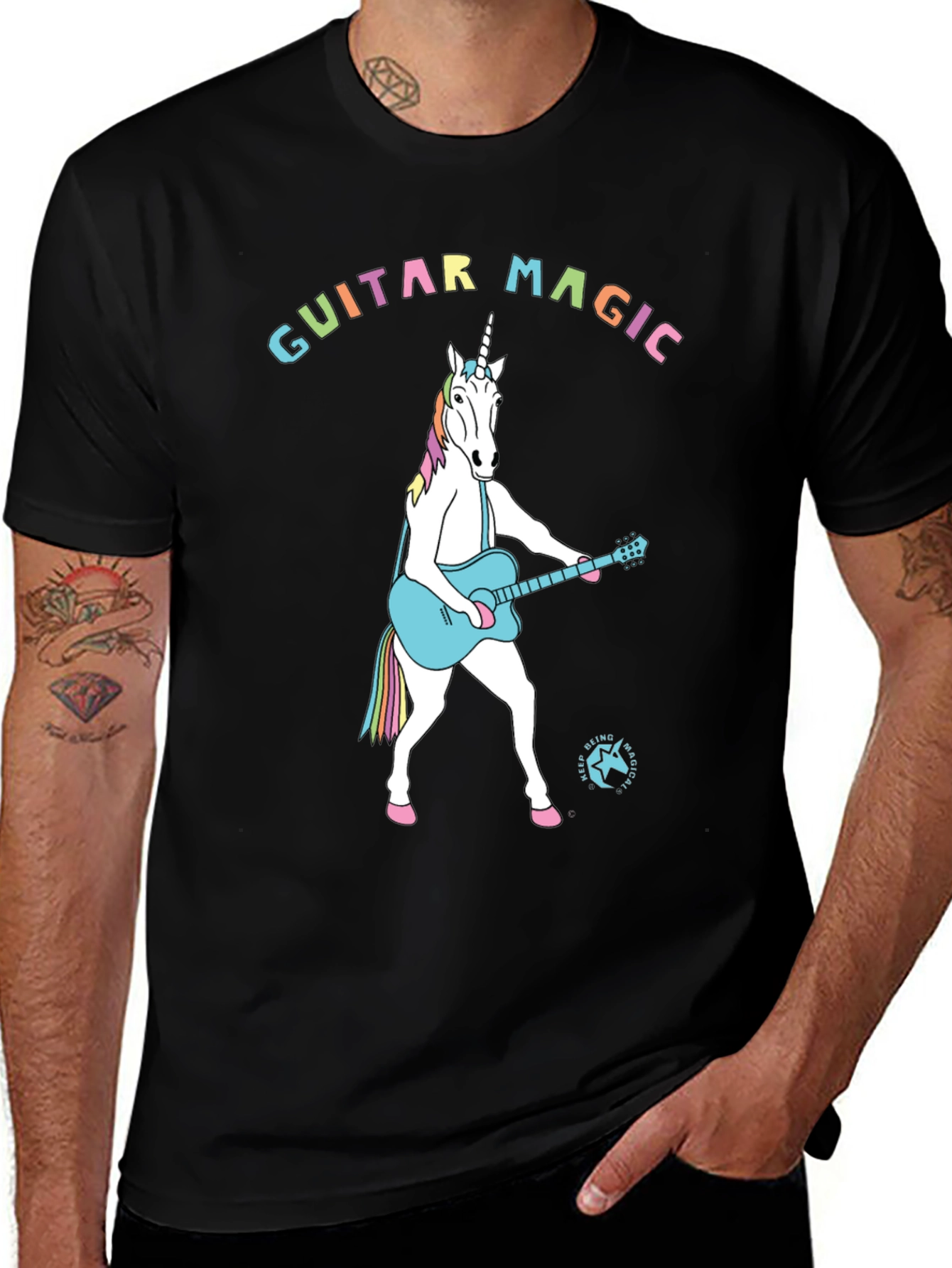 Variant 28 of Guitar Magic Unicorn Graphic T-Shirt
