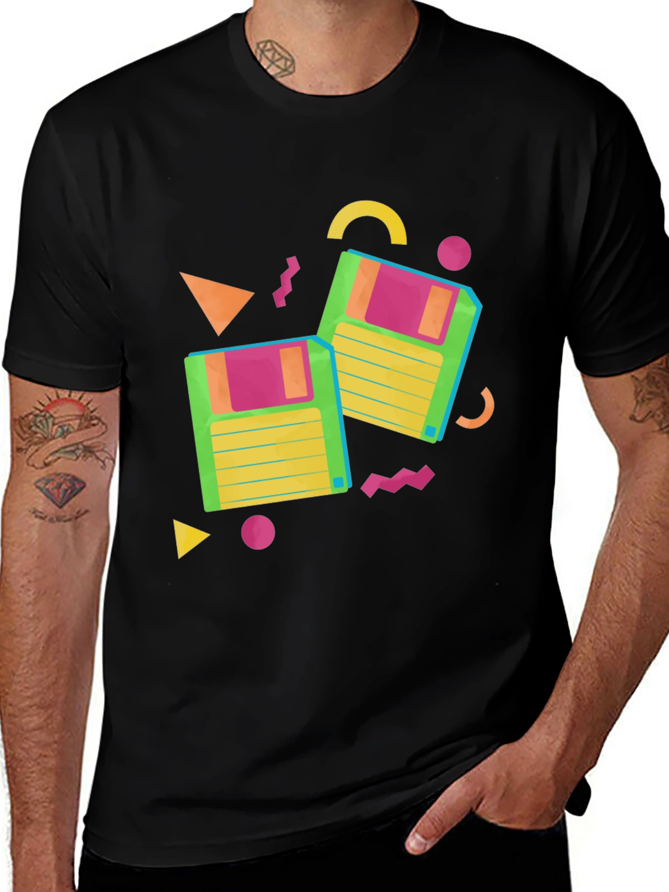 Variant 19 of Retro 80s Floppy Disk Graphic T-Shirt