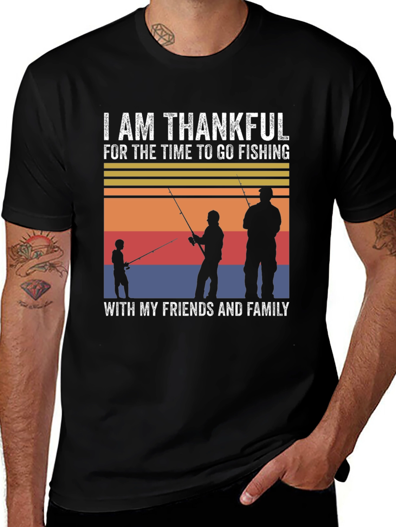 Variant 17 of Thankful Fishing T-Shirt: Family & Friends