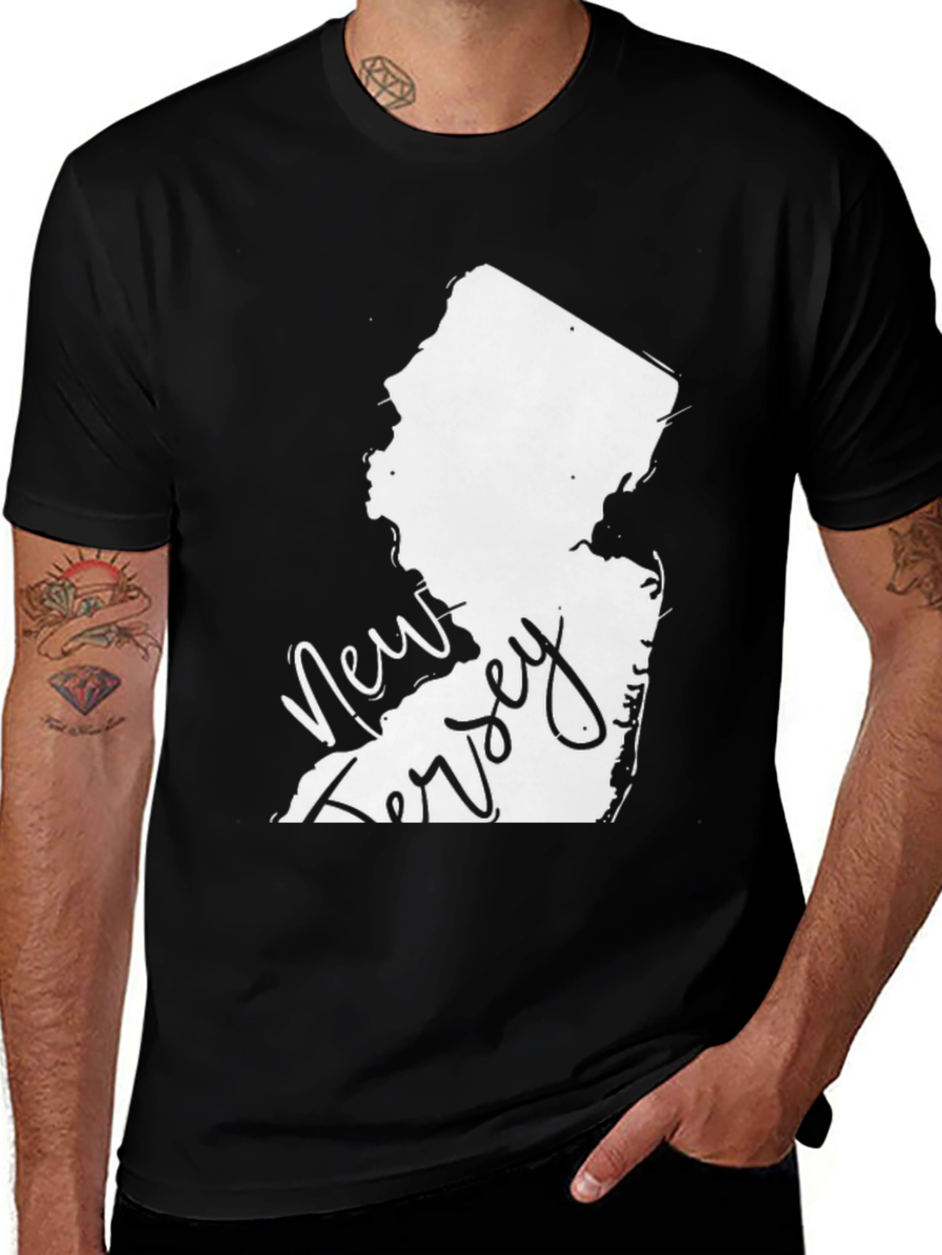 New Jersey State Map Graphic Print T-Shirt
