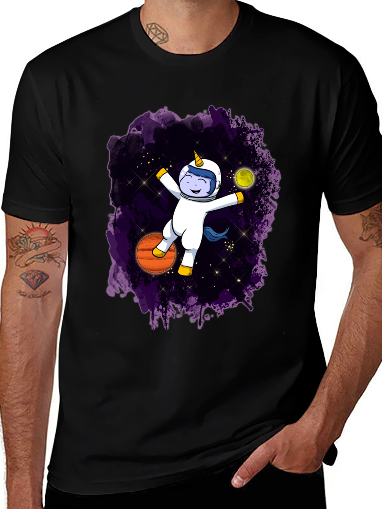 Variant 23 of Astronaut Unicorn Graphic T-Shirt - Galaxy Space Design