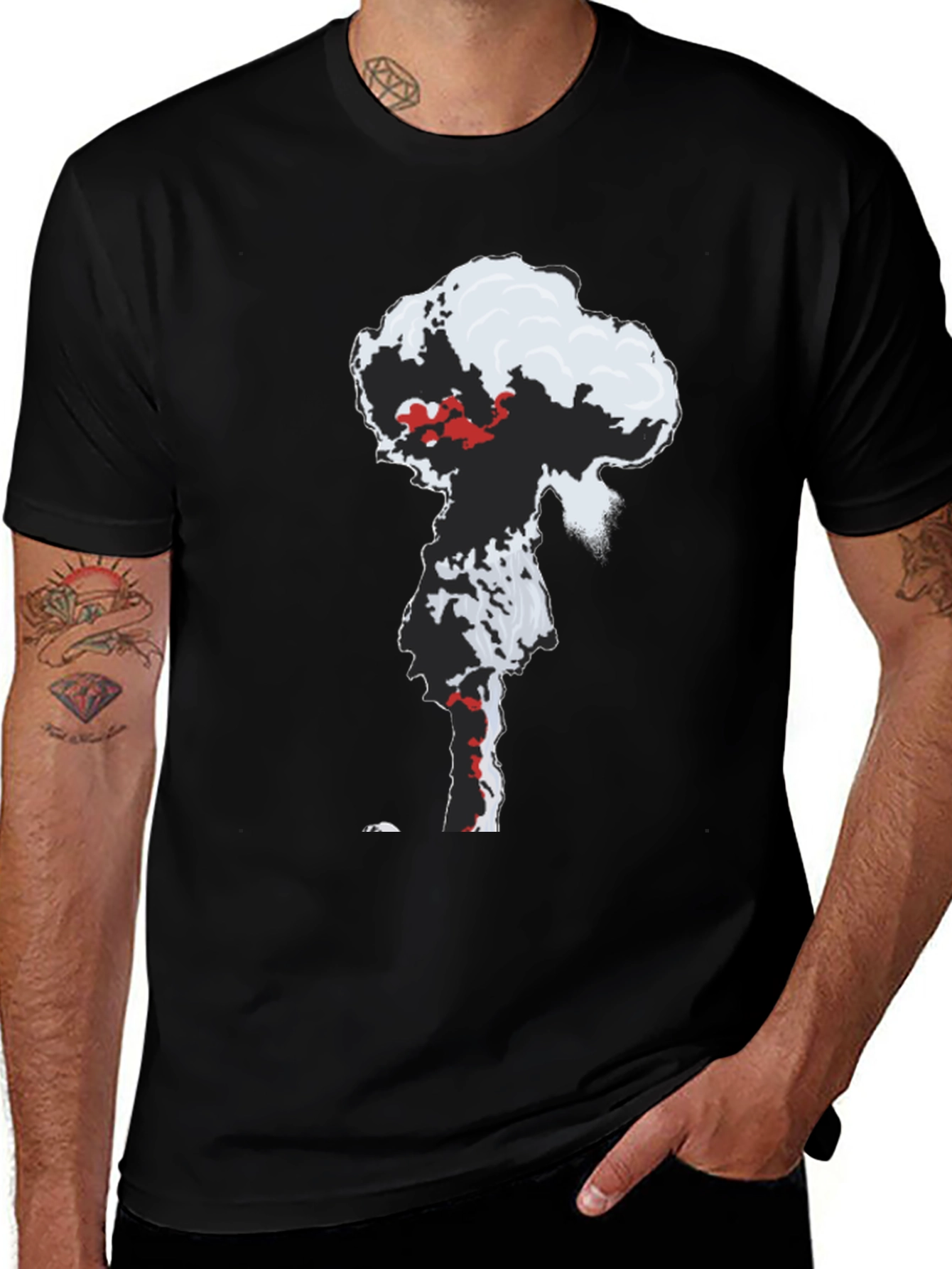 Variant 21 of Atomic Cloud Graphic Tee - Black Cotton T-Shirt
