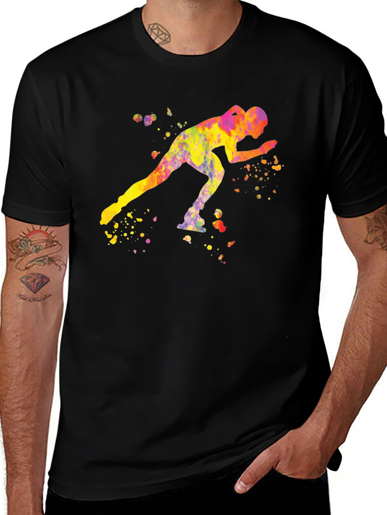 Variant 11 of Speed Skater Watercolor Graphic T-Shirt