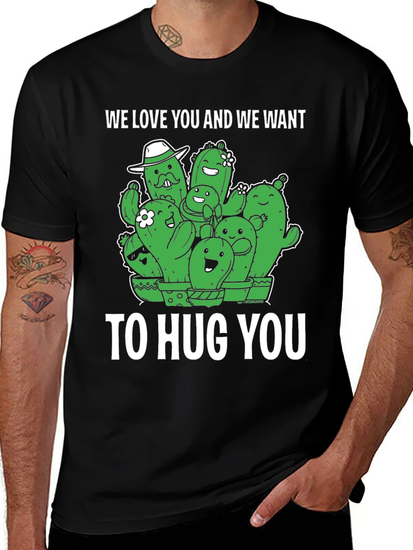 Variant 6 of Cactus Hug T-Shirt - We Love You Funny Graphic Tee