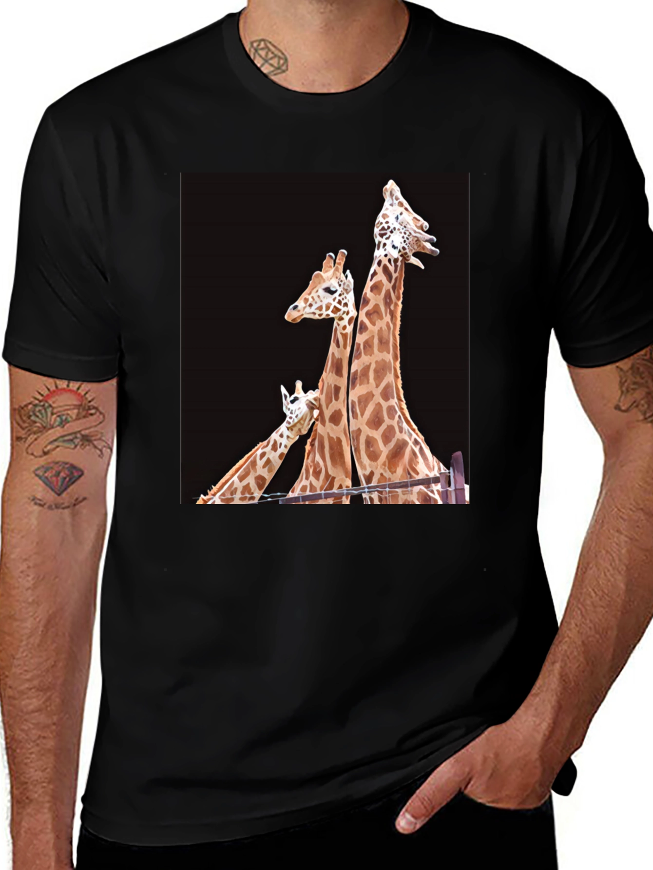 Variant 25 of Giraffe Family Graphic T-Shirt