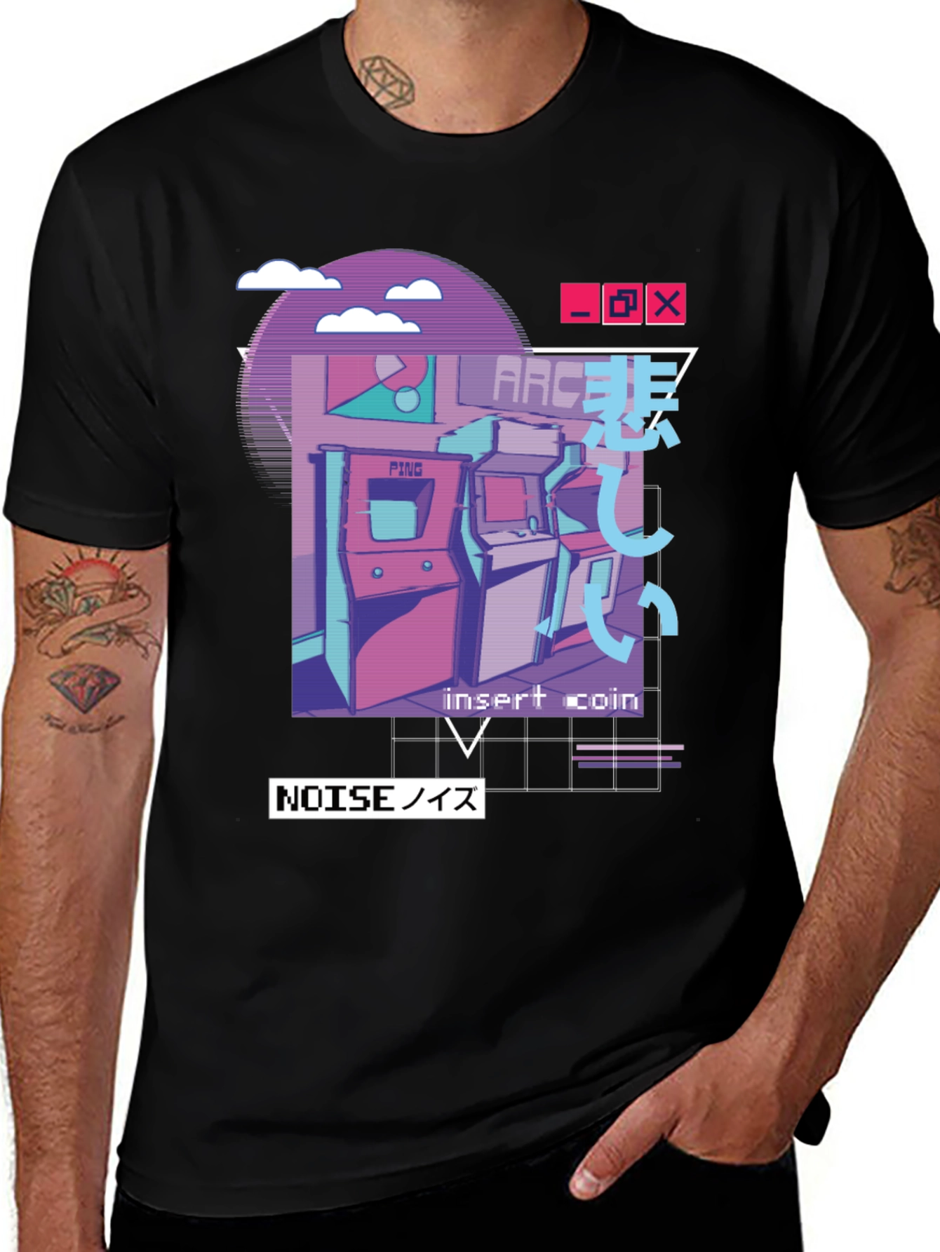 Variant 30 of Retro Arcade Graphic Tee - Vaporwave Style