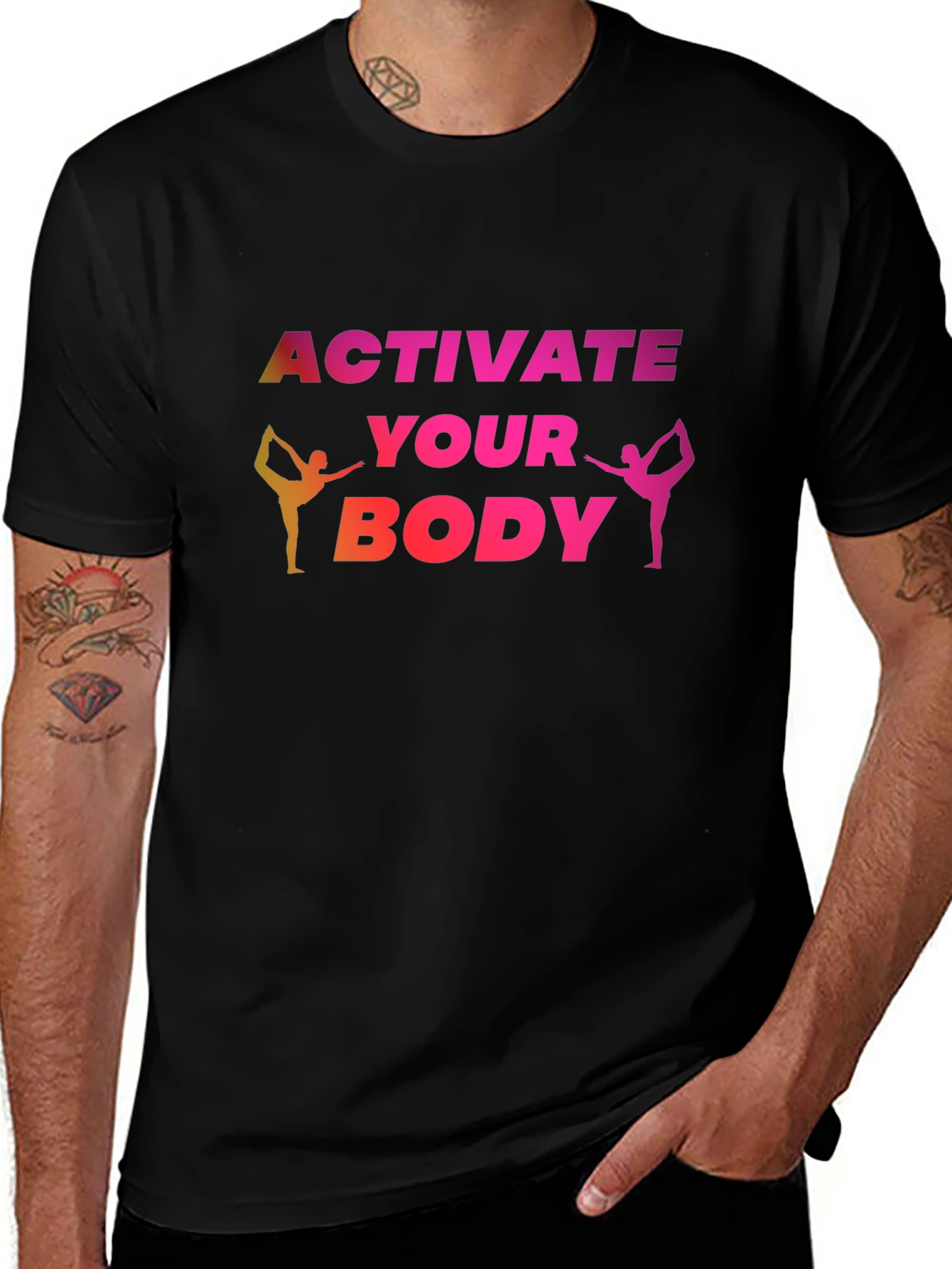 Variant 18 of Activate Your Body Black T-Shirt Yoga Tee