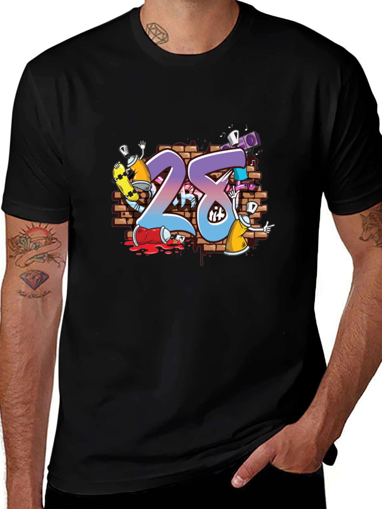 Variant 7 of Graffiti 28 Birthday T-Shirt - Cool Urban Style