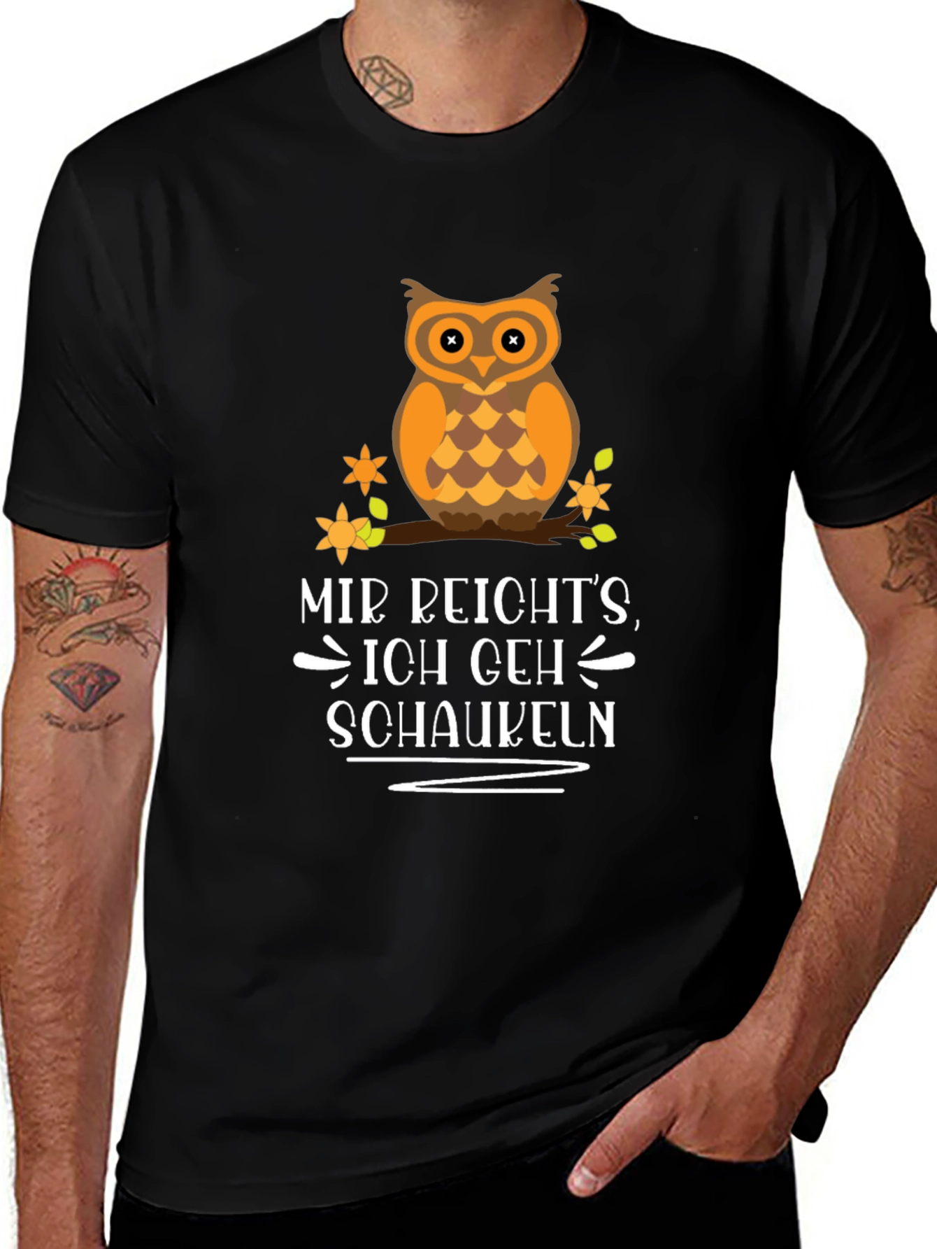 Variant 17 of Owl Graphic T-Shirt - Mir Reicht's, Ich Geh Schaukeln
