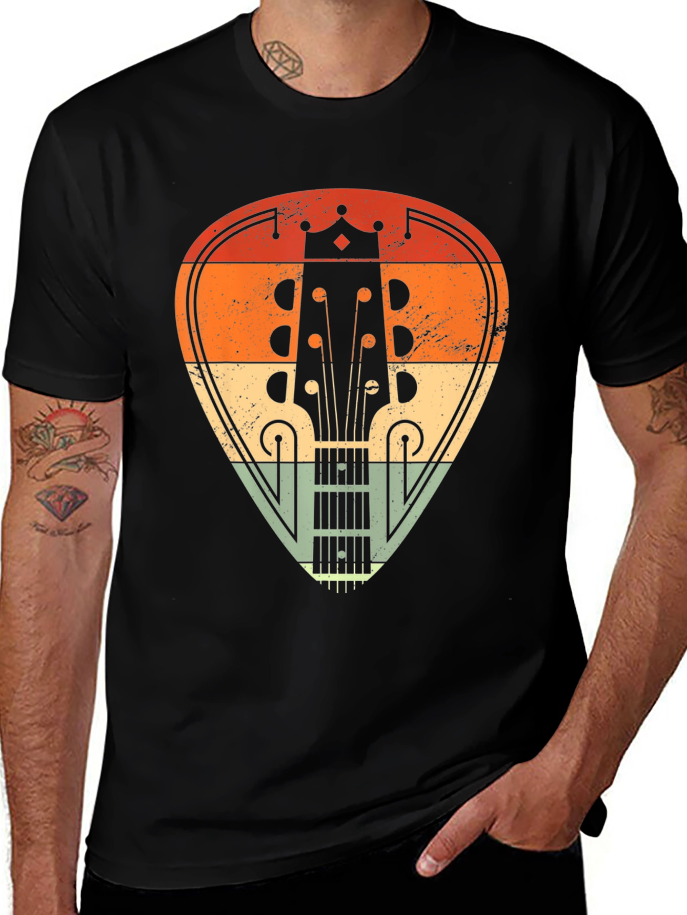 Variant 8 of Retro Guitar Pick T-Shirt