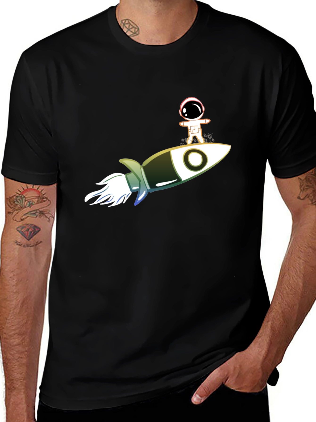 Astronaut on Rocket T-Shirt - Out of This World Style