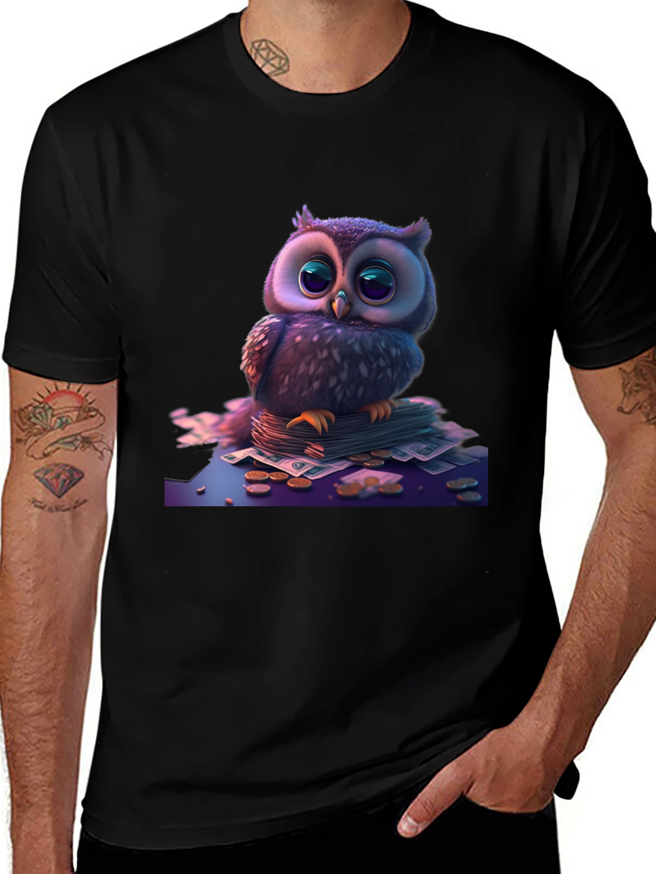 Variant 3 of Owl on Cash T-Shirt