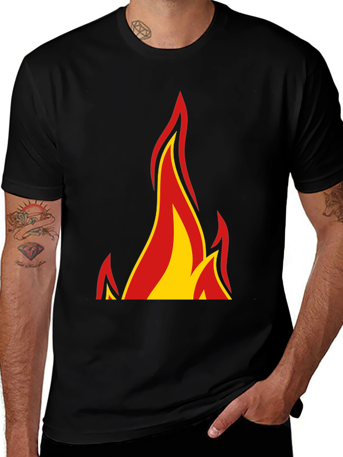 Variant 12 of Flame Graphic Black T-Shirt - Bold & Stylish