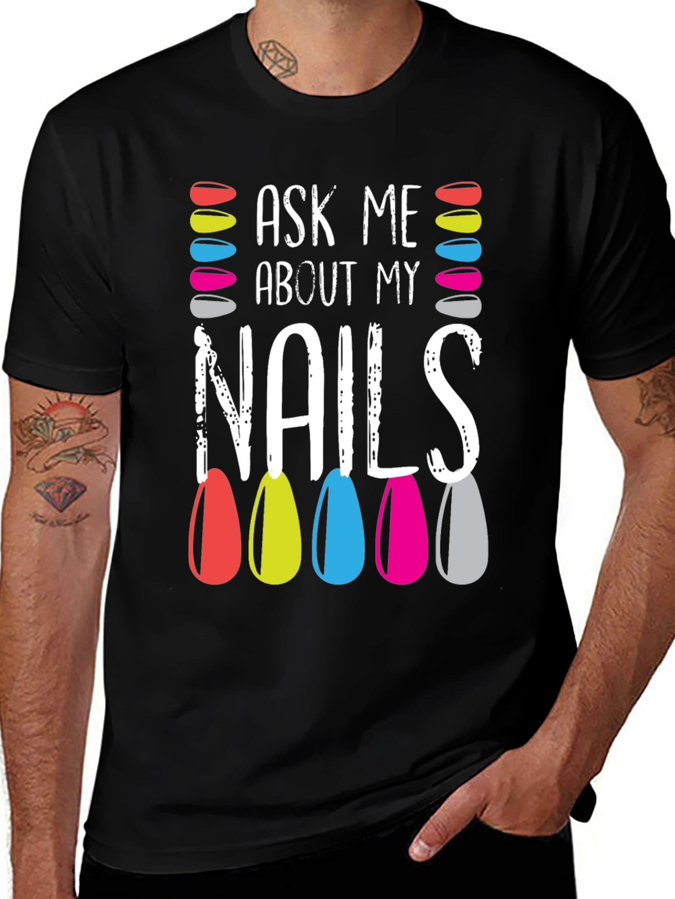 Variant 2 of Ask Me About My Nails T-Shirt - Manicure Lover
