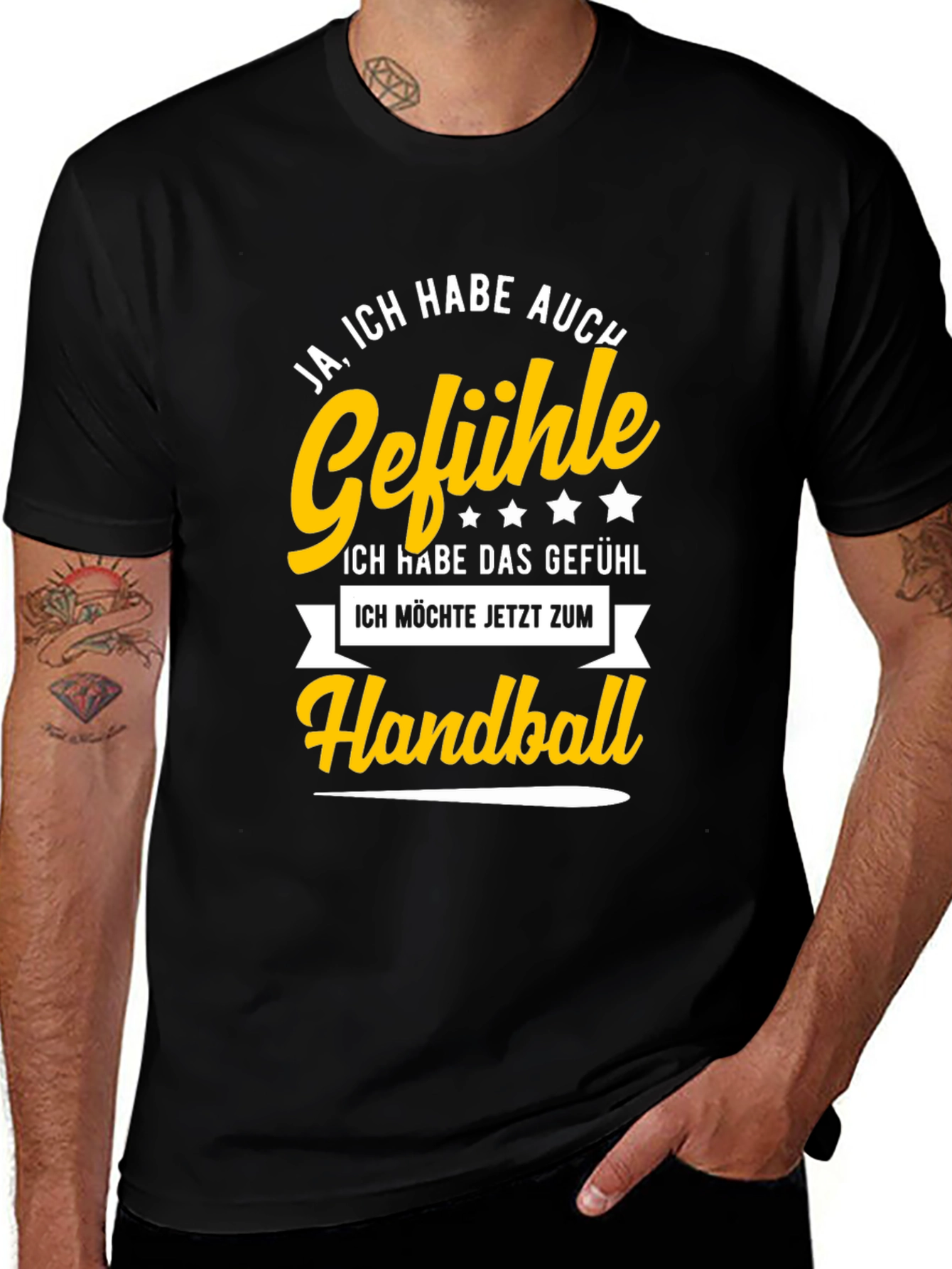Variant 22 of Handball Feelings T-Shirt - Black Cotton Tee