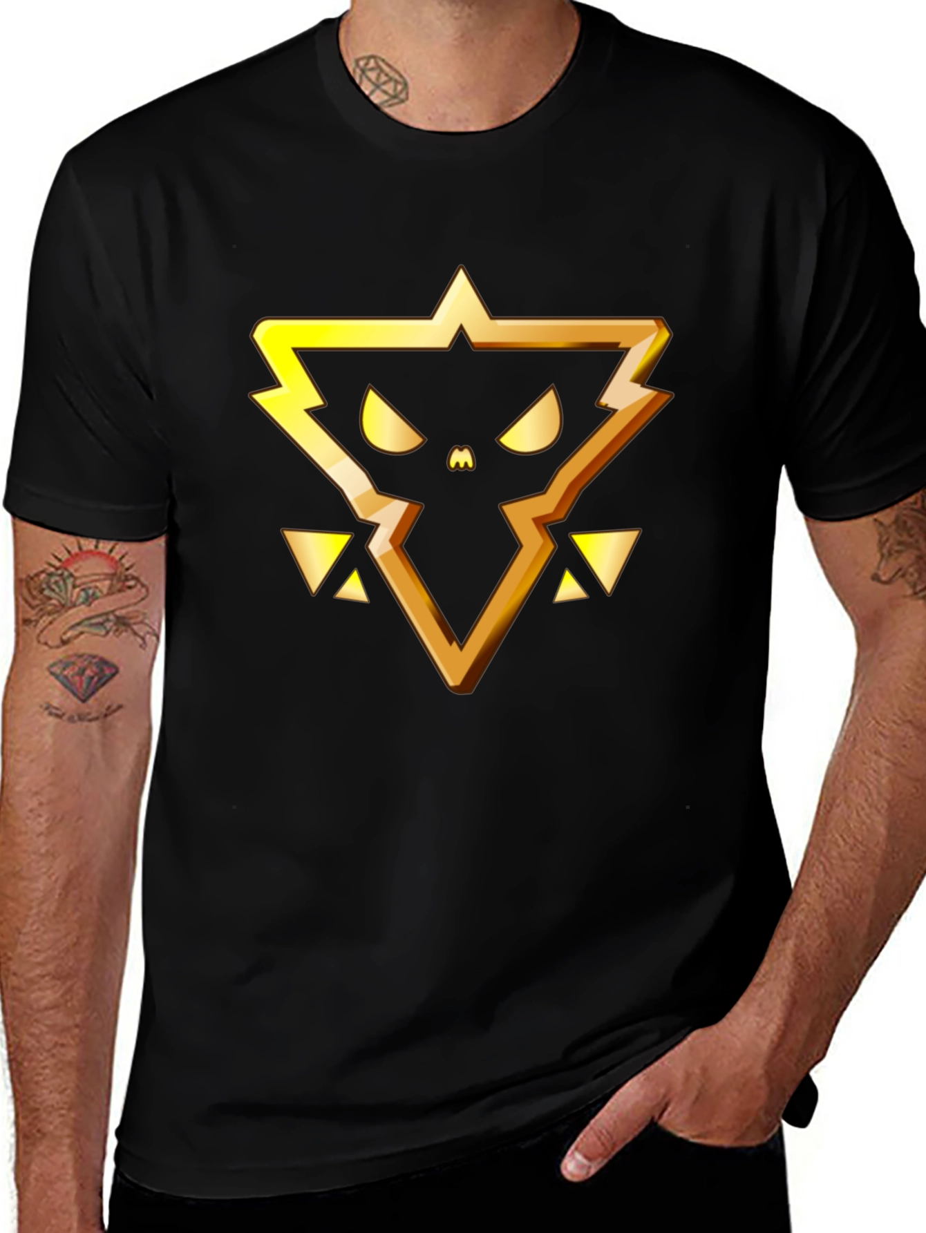 Variant 8 of Golden Emblem Black T-Shirt - Modern Graphic Tee