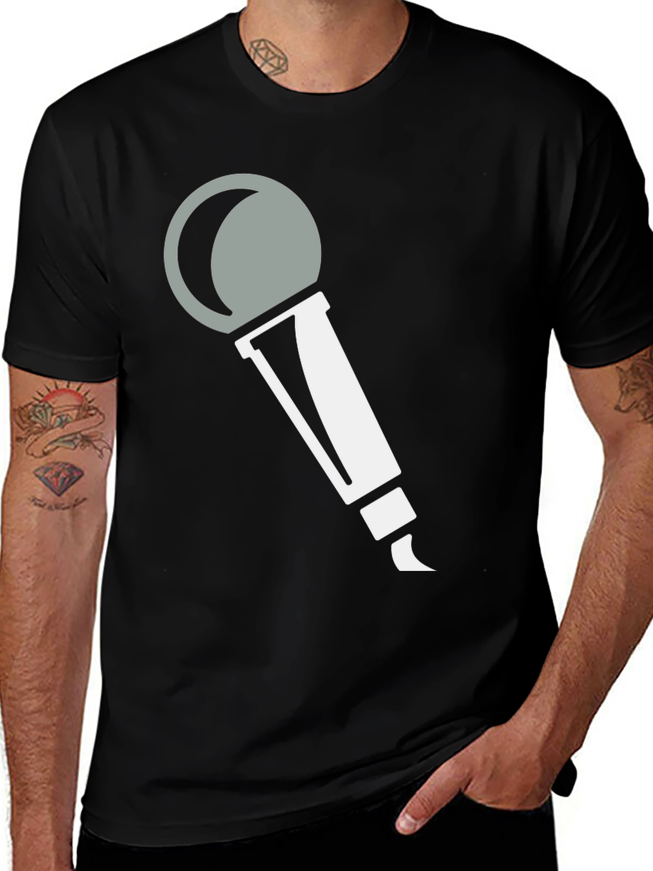 Variant 3 of Microphone Graphic Tee - Black Unisex T-Shirt