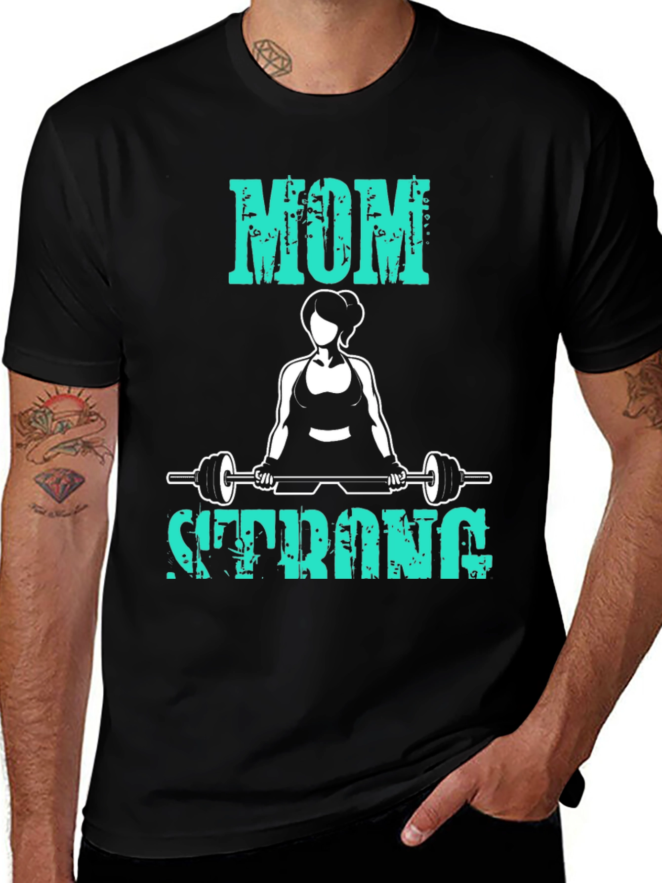 Variant 12 of Mom Strong T-Shirt - Fitness Workout Tee