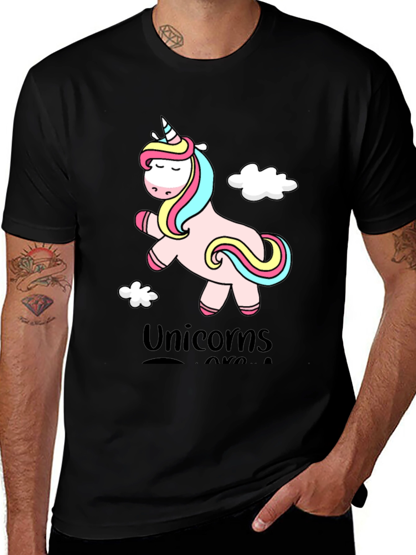 Variant 16 of Unicorns Are Real Graphic Tee - Black