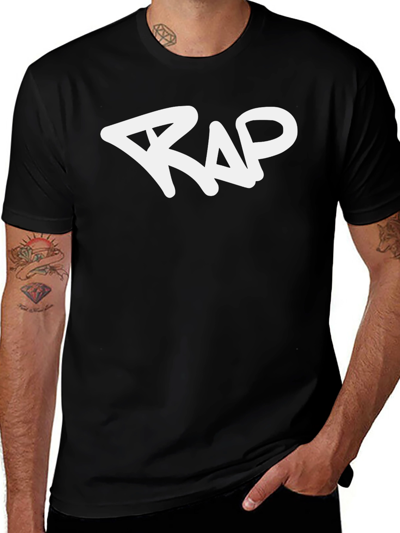 Variant 10 of Black RAP Graphic Tee - Urban Style