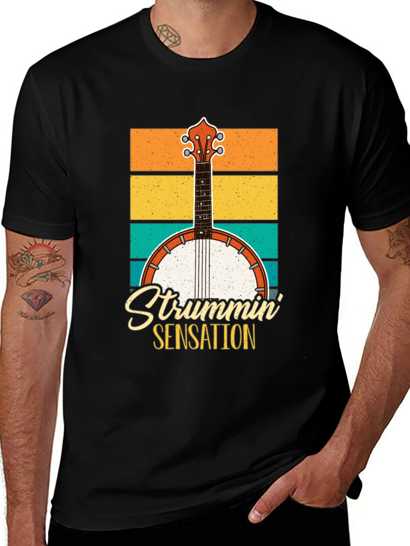 Variant 18 of Strummin' Sensation Retro Graphic Tee