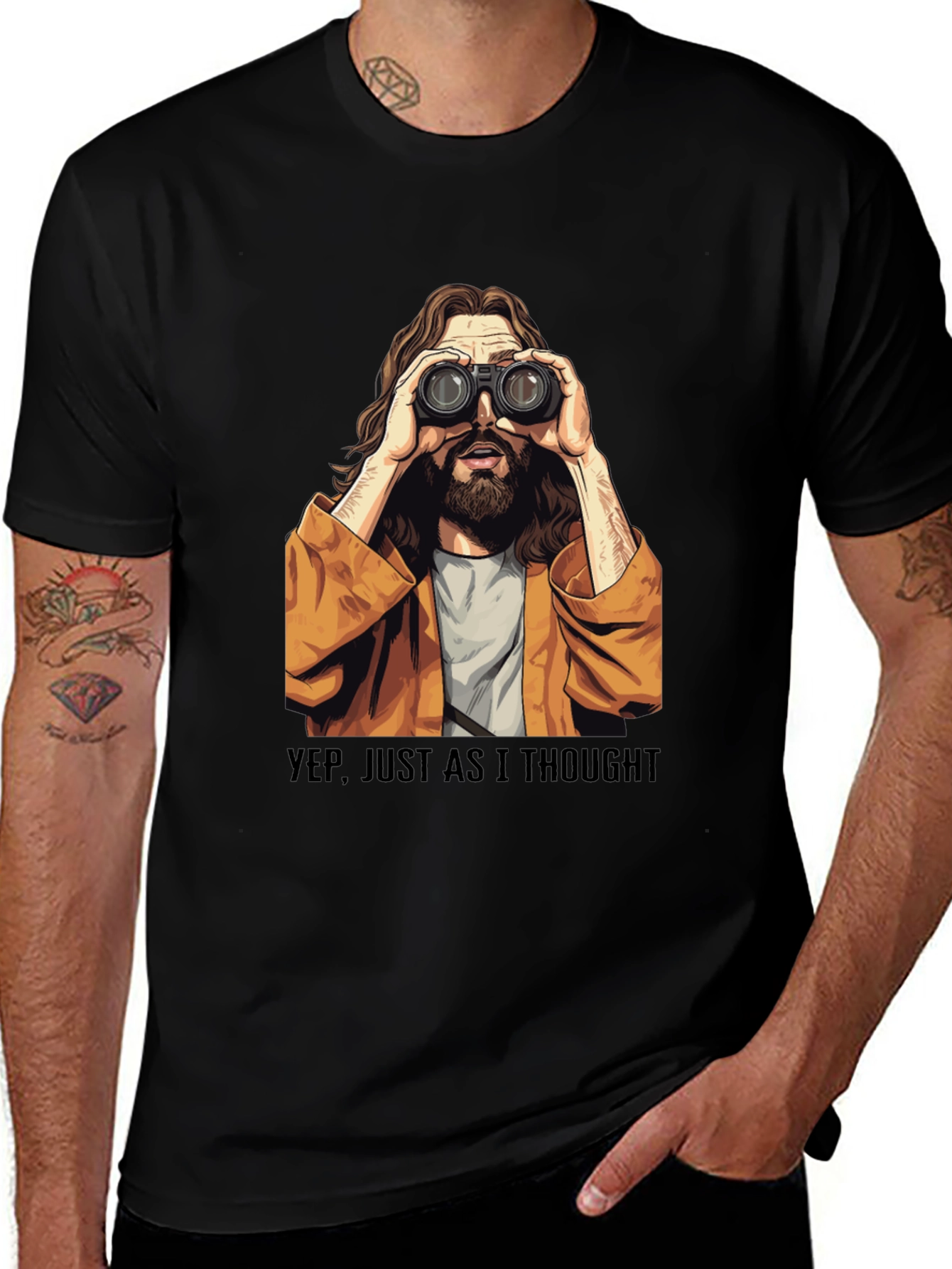 Variant 11 of Binocular Jesus T-Shirt - Funny Graphic Tee