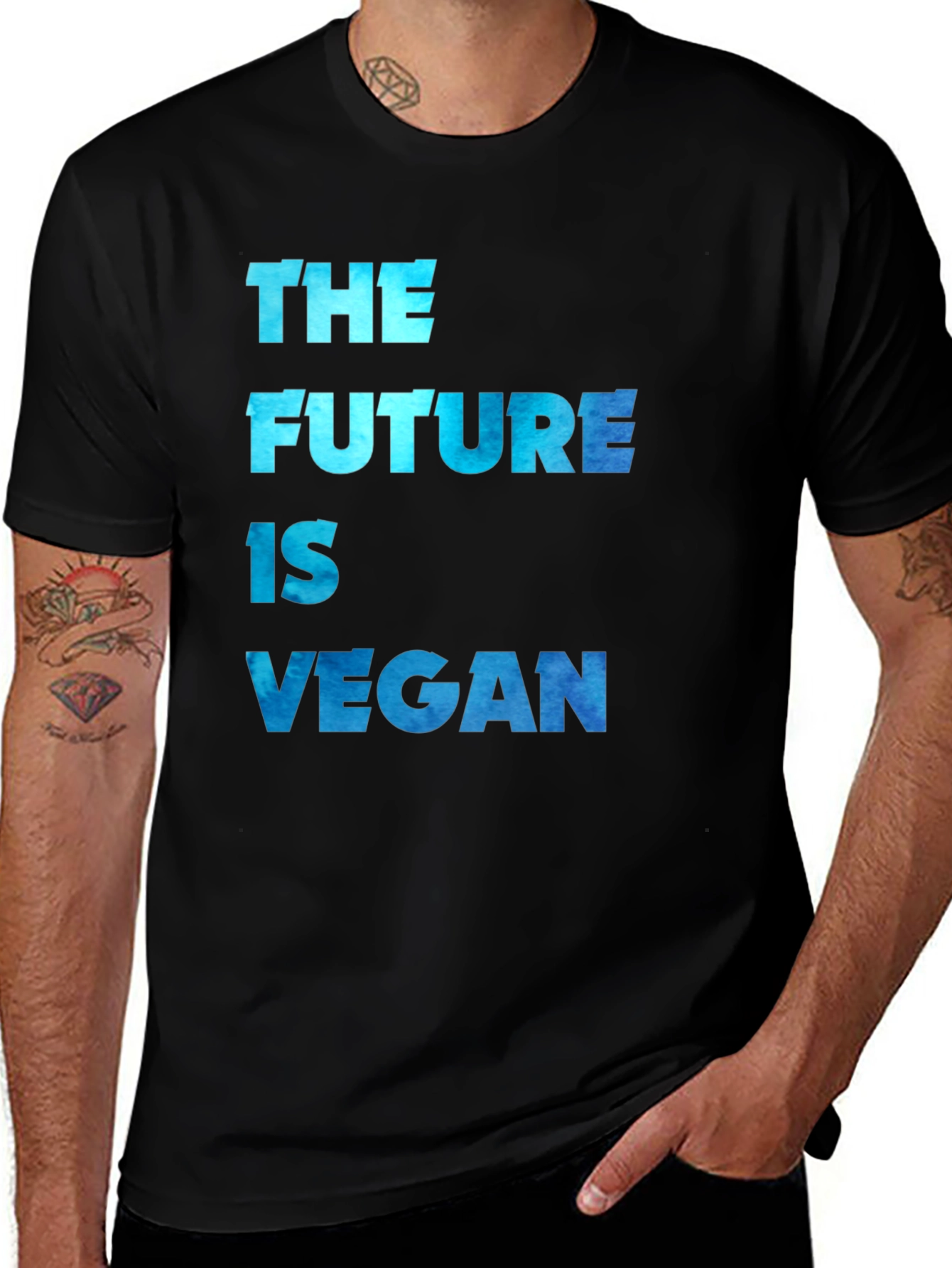Variant 7 of The Future is Vegan Black T-Shirt