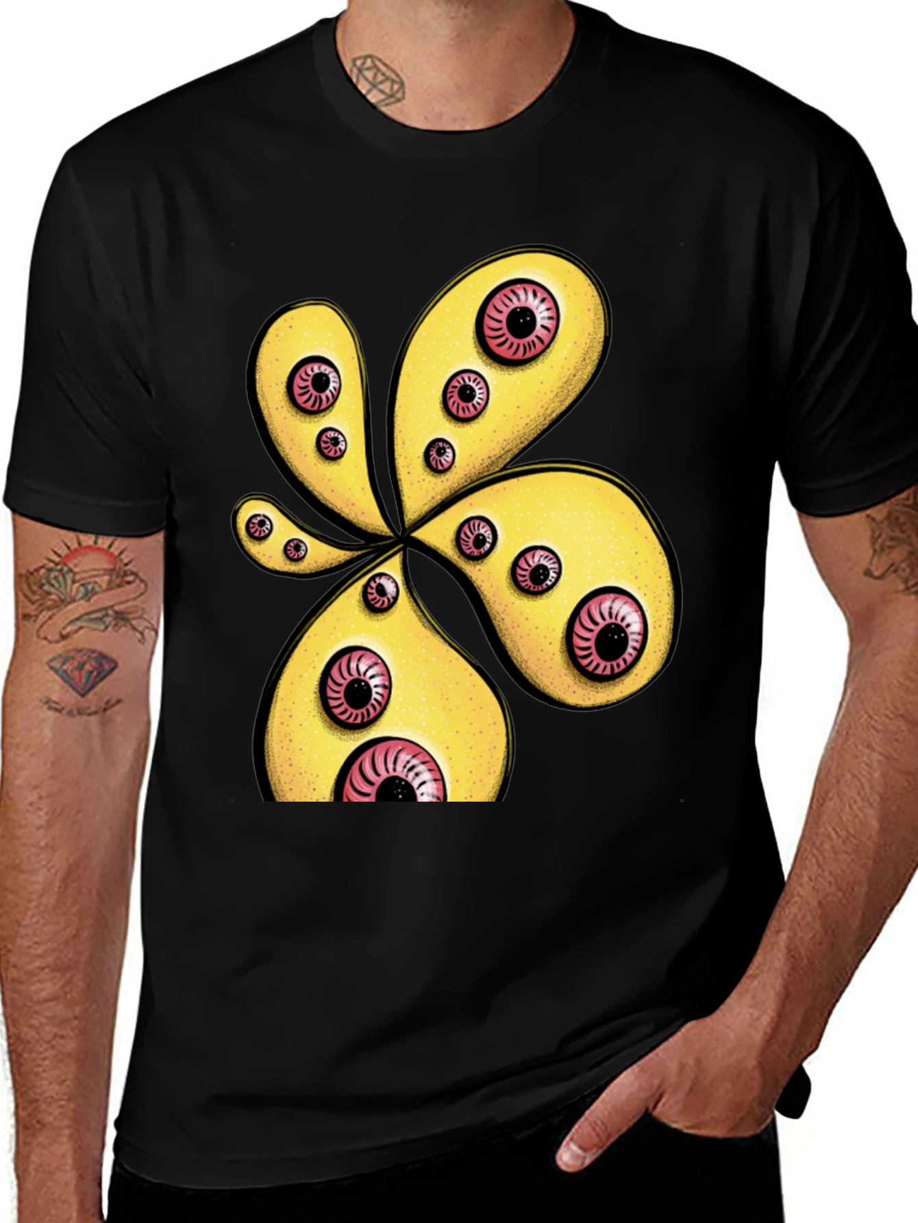 Variant 17 of Eye-Catching Graphic Print Black T-Shirt