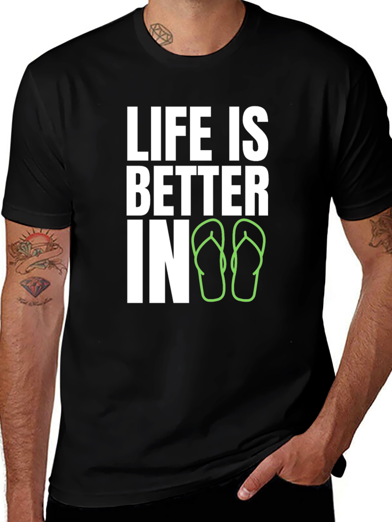 Variant 16 of Life is Better In Flip Flops Graphic T-Shirt