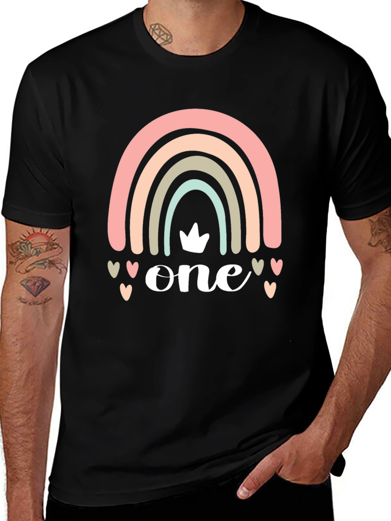 Variant 23 of Rainbow "One" Birthday T-Shirt