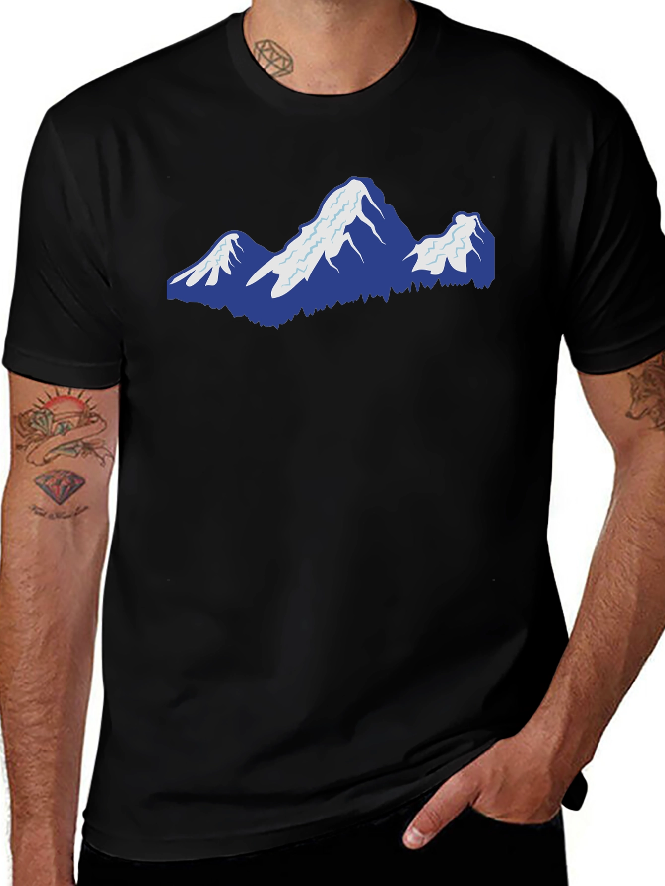 Variant 9 of Mountain Graphic Black T-Shirt