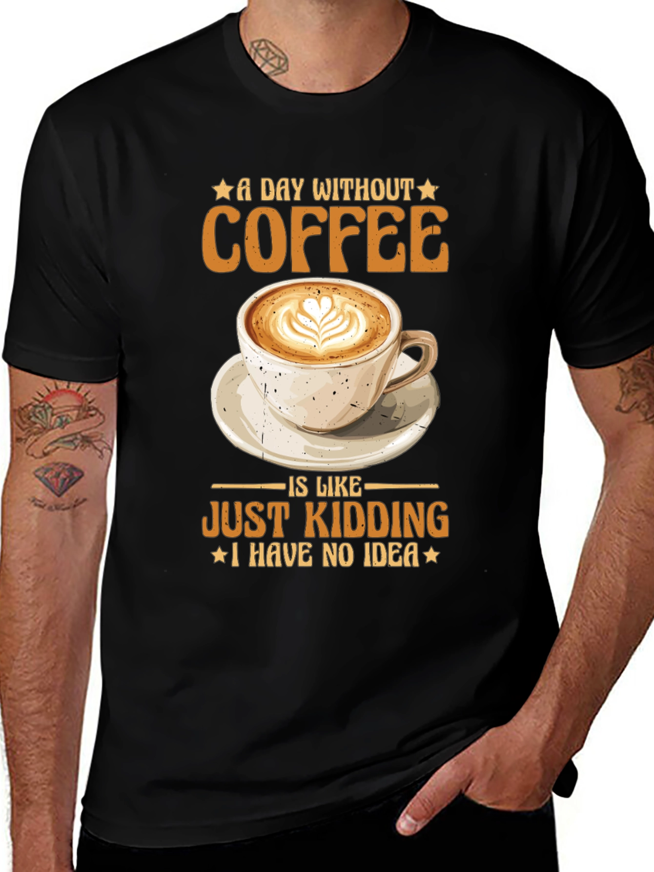 Variant 7 of Coffee Lover's Tee: A Day Without Coffee