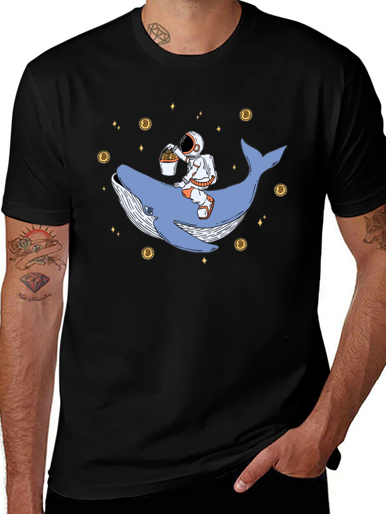 Variant 2 of Astronaut Whale Ride Graphic Tee