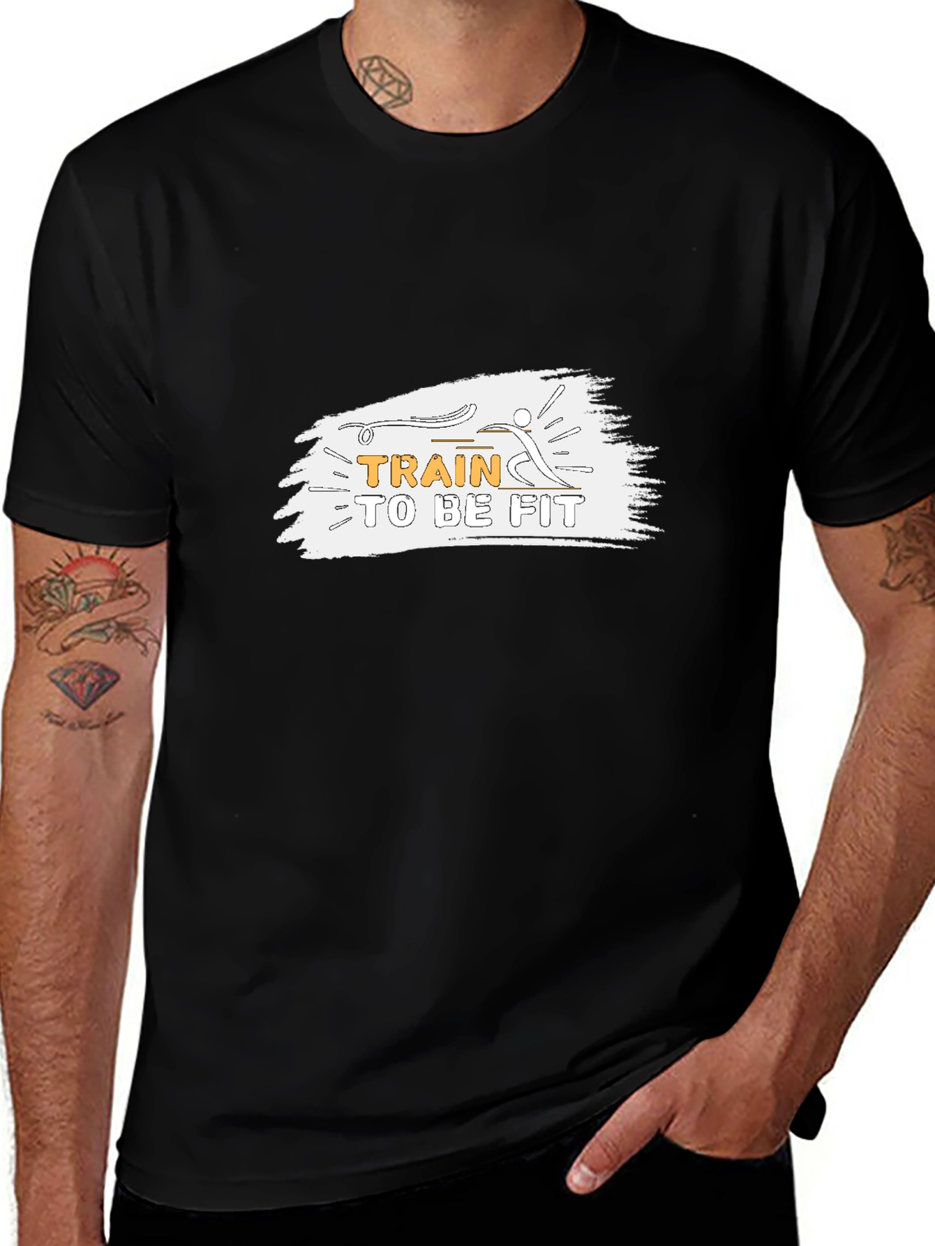 Variant 28 of Train to be Fit Black Graphic Tee