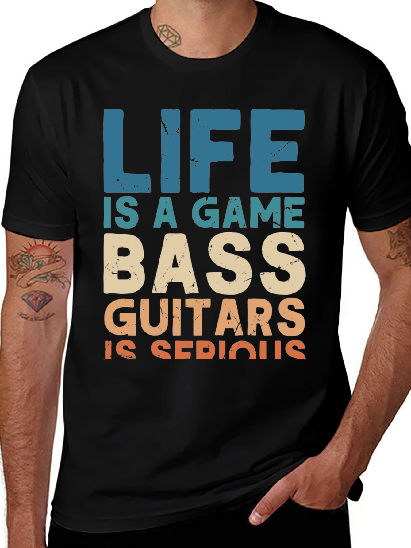 Variant 17 of Bass Guitars T-Shirt: Life is a Game