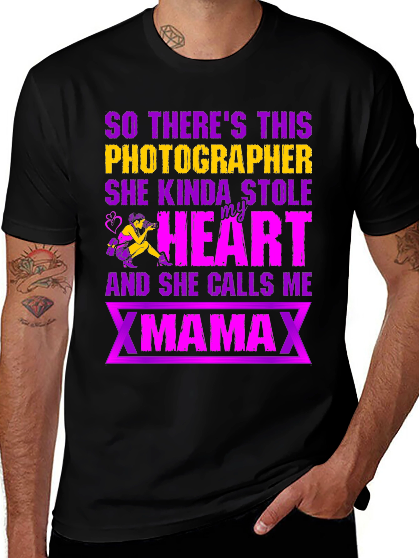 Variant 5 of Photographer Steals Heart Graphic Tee - XMAMAX