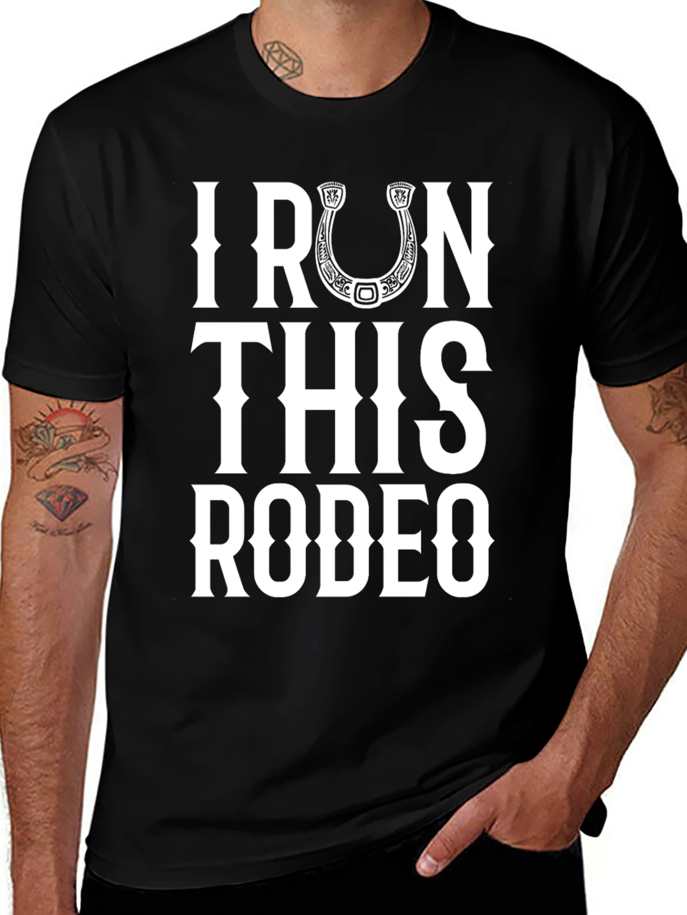 Variant 10 of I Run This Rodeo Graphic Tee - Cowboy/Western Style Shirt