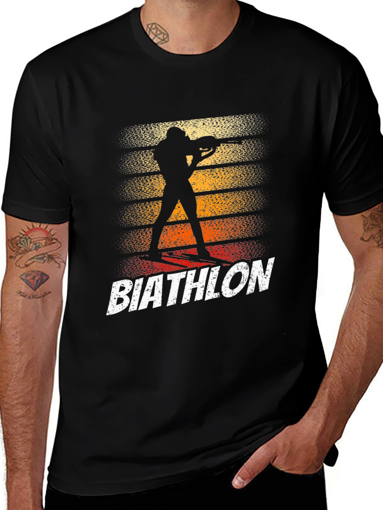 Variant 7 of Biathlon Silhouette Graphic T-Shirt