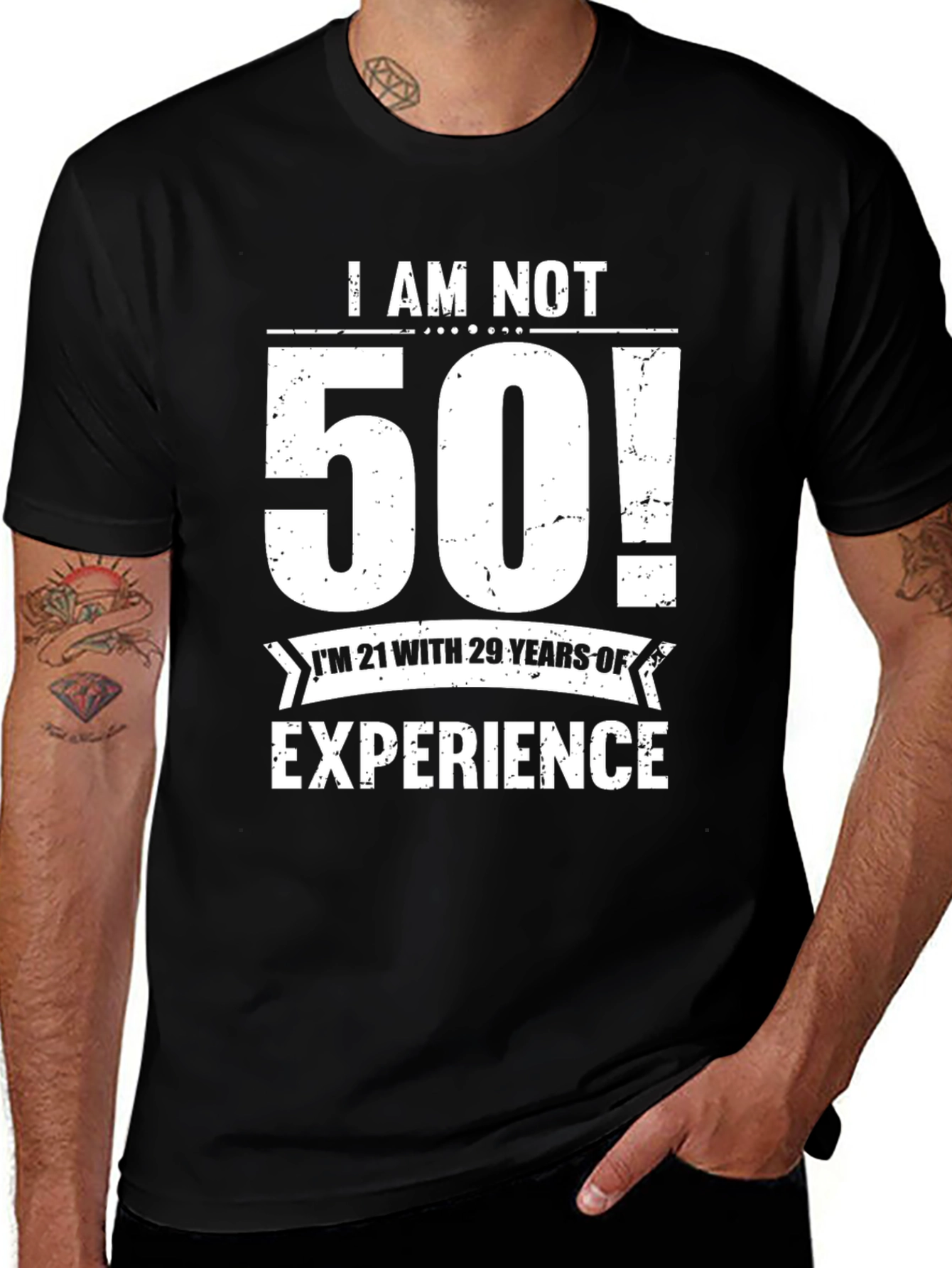 Black Funny 50th Birthday T-Shirt - 21 with 29 Years Experience main image
