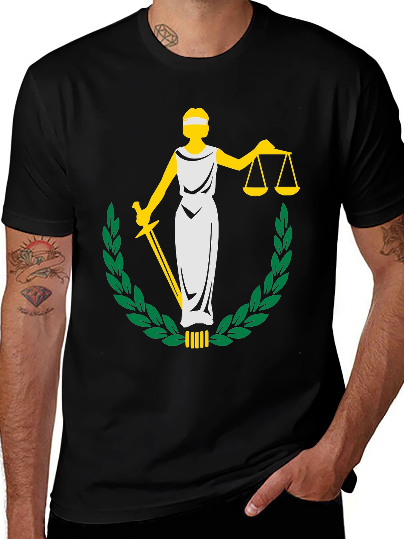 Justice Graphic Tee - Black Unisex T-Shirt