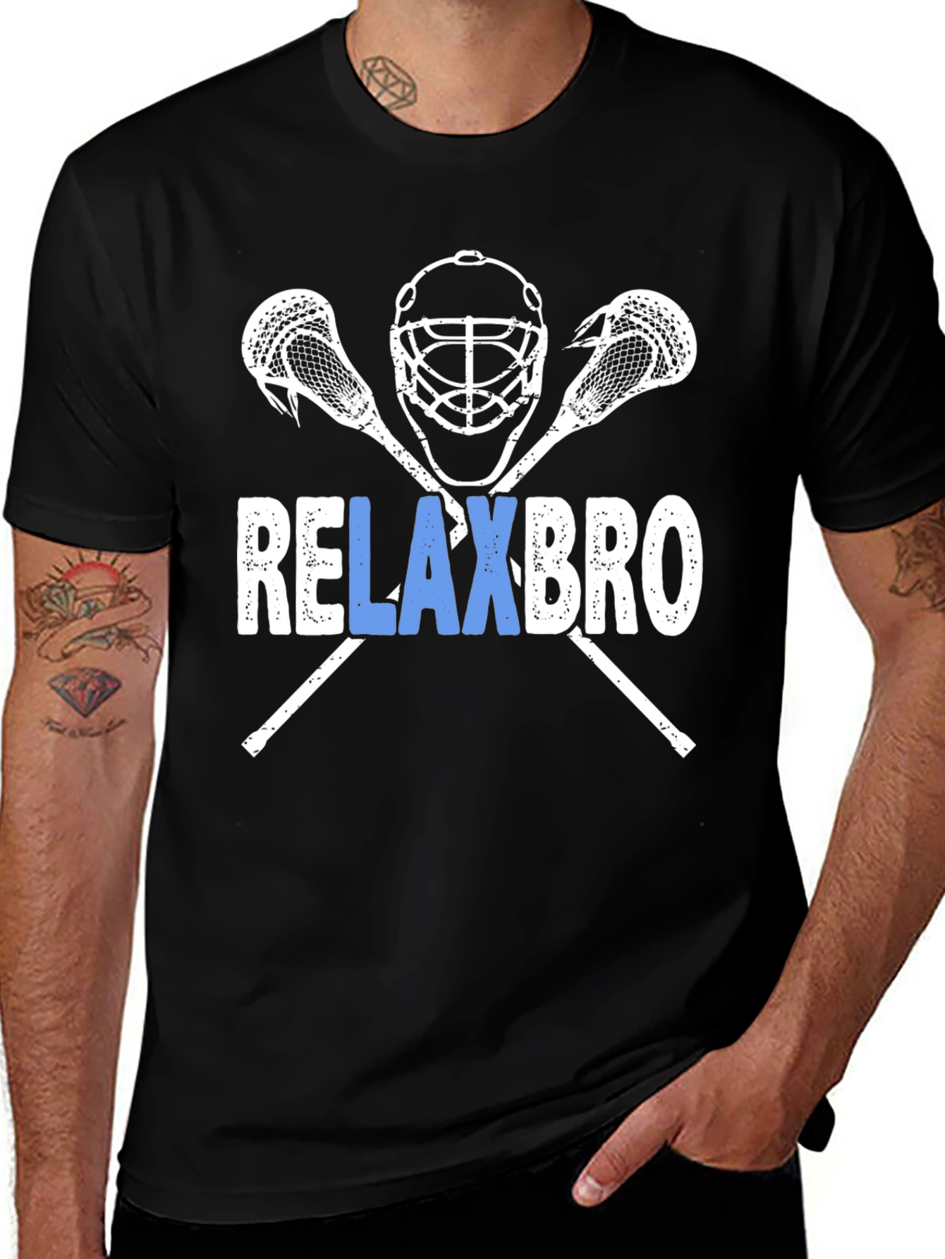 Variant 19 of Relax Bro Lacrosse Graphic T-Shirt