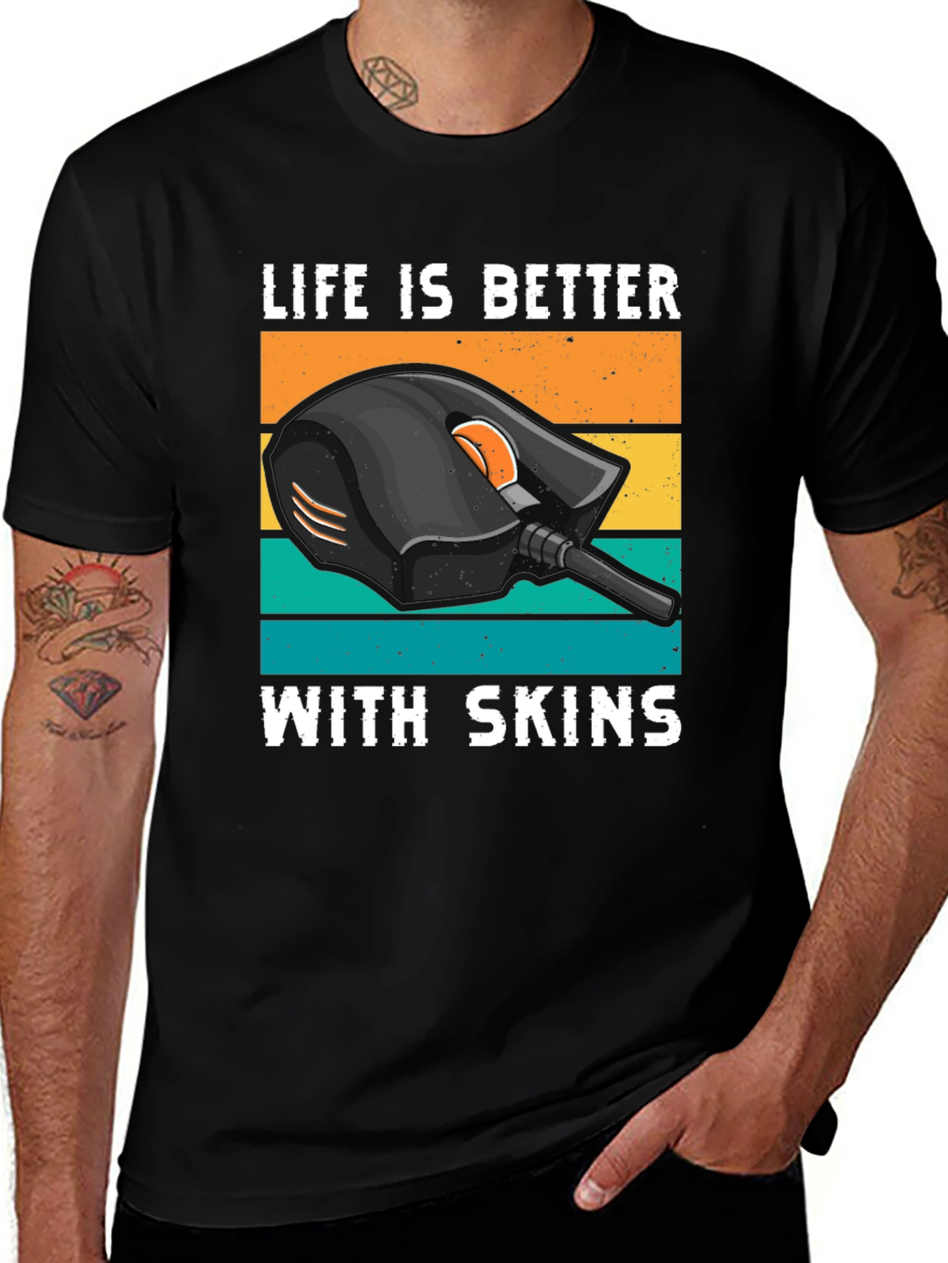Variant 16 of Life is Better With Skins T-Shirt - Gaming Mouse Graphic Tee