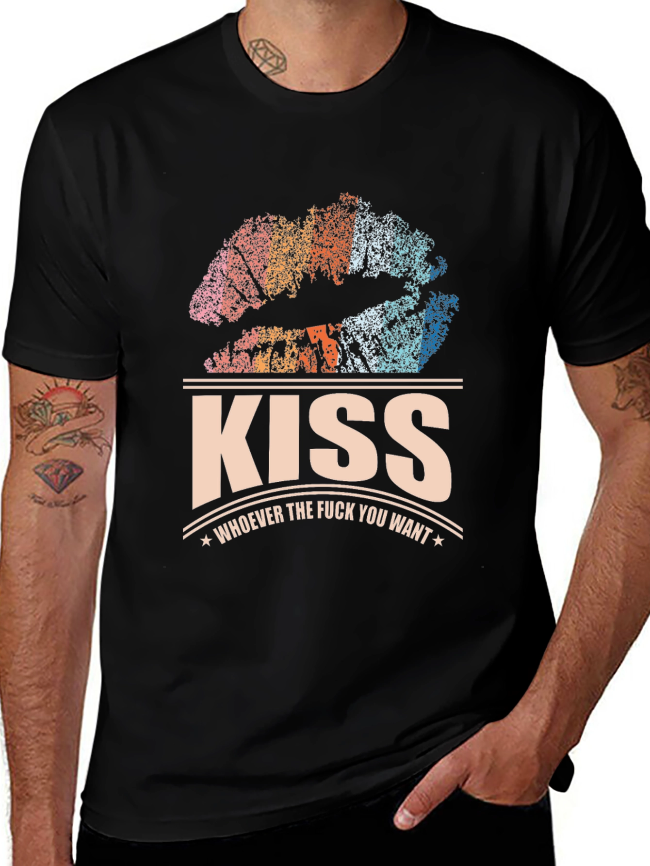 Variant 8 of Kiss Whoever T-Shirt - Retro Graphic Tee