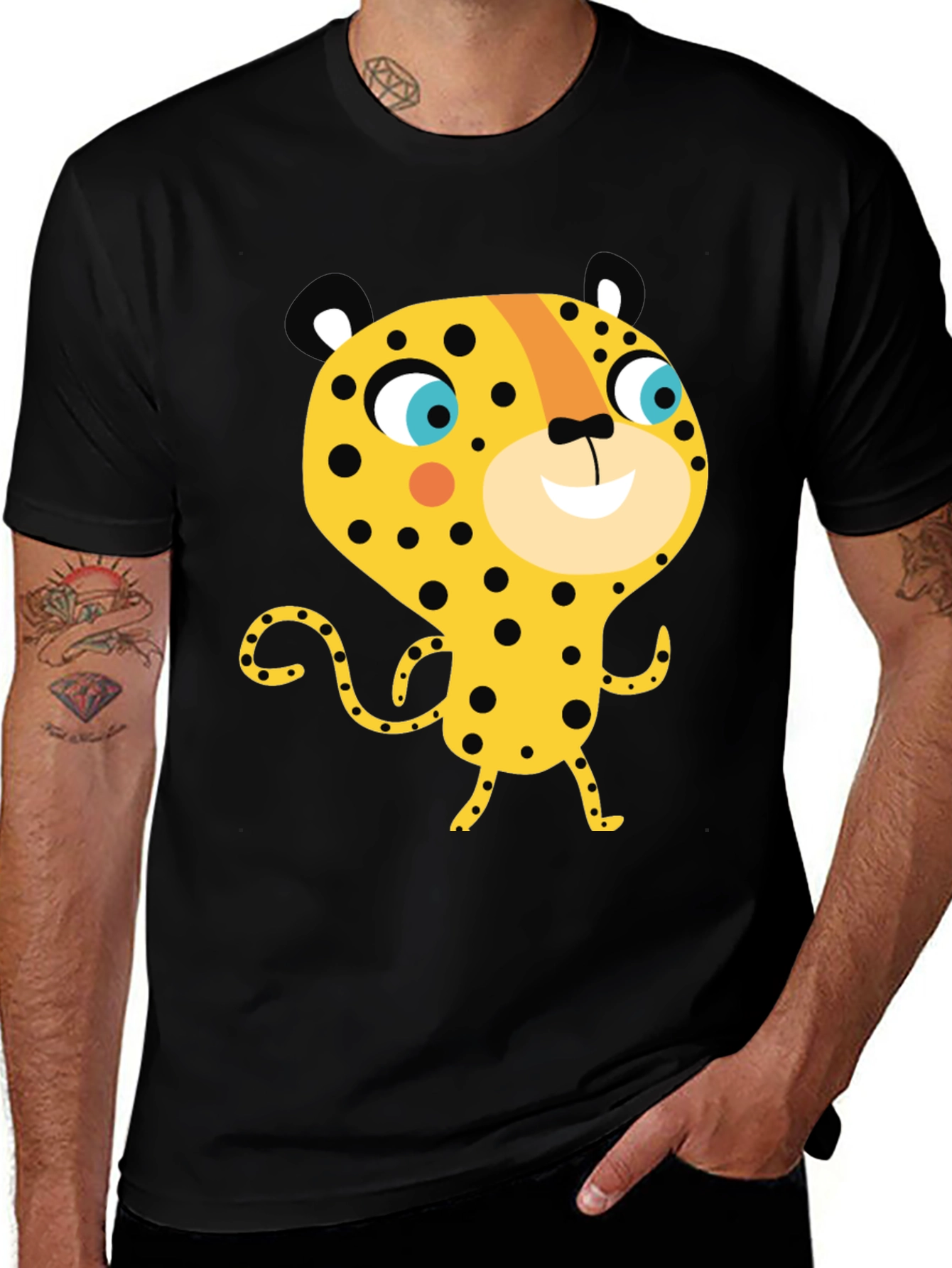 Variant 29 of Cartoon Leopard Graphic Tee - Fun & Unique Design