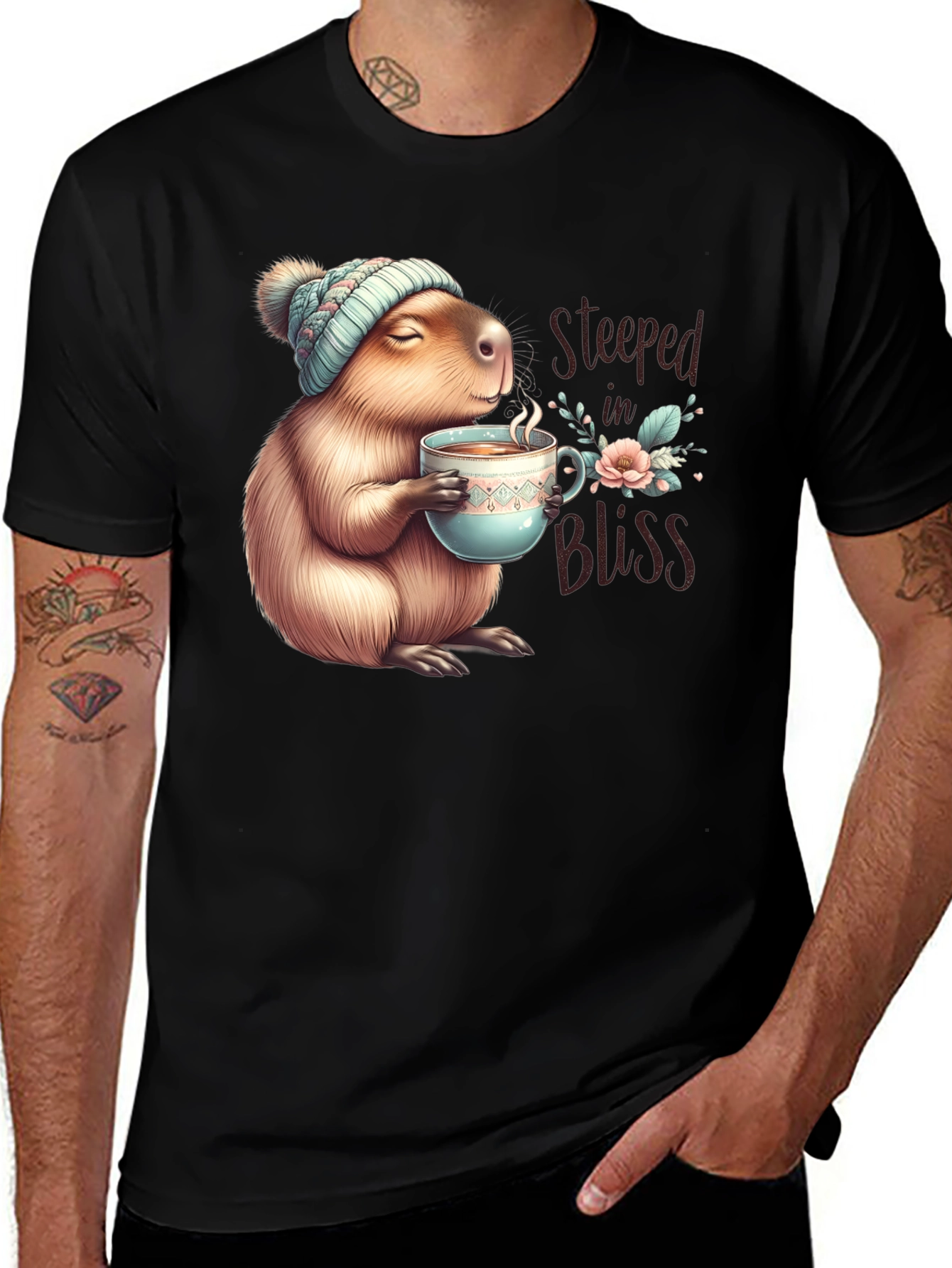 Capybara "Steeped in Bliss" Graphic Tee